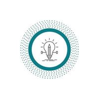 bulb. creative. solution. light. pencil Line Icon. Vector isolated illustration