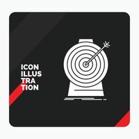 Red and Black Creative presentation Background for Aim. focus. goal. target. targeting Glyph Icon vector