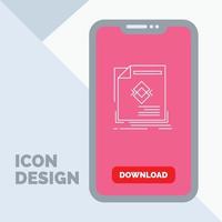 ad. advertisement. leaflet. magazine. page Line Icon in Mobile for Download Page vector