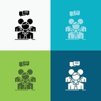 group. business. meeting. people. team Icon Over Various Background. glyph style design. designed for web and app. Eps 10 vector illustration