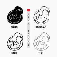 Baby. pregnancy. pregnant. obstetrics. fetus Icon in Thin. Regular. Bold Line and Glyph Style. Vector illustration