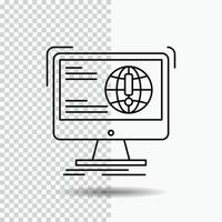 information. content. development. website. web Line Icon on Transparent Background. Black Icon Vector Illustration