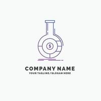 Analysis. analytics. banking. business. financial Purple Business Logo Template. Place for Tagline vector