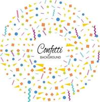 Colorful Confetti. Vector Festive Illustration of Falling Shiny Confetti Isolated on Transparent White Background. Holiday Decorative Tinsel Element for Design