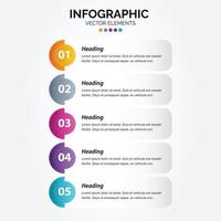 infografía vertical profesional de 5 opciones con procesos de icono 5 opciones vector