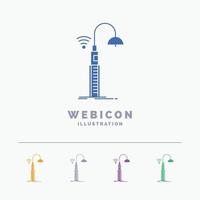 lights. street. wifi. smart. technology 5 Color Glyph Web Icon Template isolated on white. Vector illustration