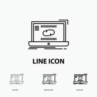 Communication. connection. link. sync. synchronization Icon in Thin. Regular and Bold Line Style. Vector illustration