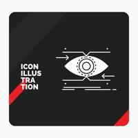 Red and Black Creative presentation Background for attention. eye. focus. looking. vision Glyph Icon vector