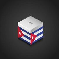 Cuba Flag Printed on Vote Box vector