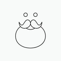 moustache. Hipster. movember. santa. Beared Line Icon. Vector isolated illustration