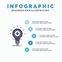 Bulb. develop. idea. innovation. light Infographics Template for Website and Presentation. GLyph Gray icon with Blue infographic style vector illustration.