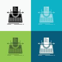 Article. blog. story. typewriter. writer Icon Over Various Background. glyph style design. designed for web and app. Eps 10 vector illustration