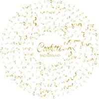 Gold Confetti Isolated On White Background. Celebrate Vector Illustration