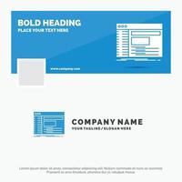 Blue Business Logo Template for Admin. console. panel. root. software. Facebook Timeline Banner Design. vector web banner background illustration