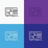 control. equalizer. equalization. sound. studio Icon Over Various Background. Line style design. designed for web and app. Eps 10 vector illustration