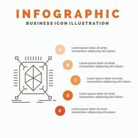 Object. prototyping. rapid. structure. 3d Infographics Template for Website and Presentation. Line Gray icon with Orange infographic style vector illustration