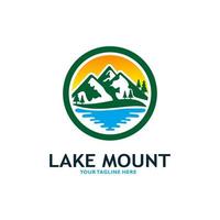 Mountain Lake Logo Nature Landscape Stock Vector illustration