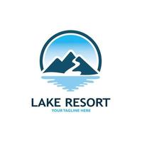 montaña lago logo naturaleza paisaje stock vector ilustración
