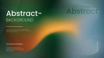 Abstract background with dark green and orange blurred gradients vector