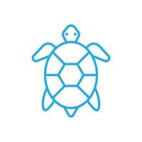 eps10 blue vector sea turtle abstract line art icon isolated on white background. sea animal outline symbol in a simple flat trendy modern style for your website design, logo, and mobile application