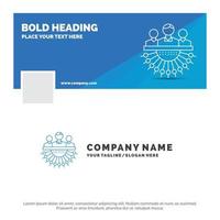 Blue Business Logo Template for Allocation. group. human. management. outsource. Facebook Timeline Banner Design. vector web banner background illustration