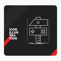 fondo de presentación creativa rojo y negro para construir. artesanía. desarrollar. desarrollador. icono de línea de juego vector