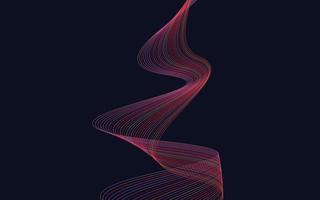 Wave with shadow. Abstract Red lines on a background vector