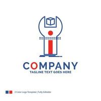 Company Name Logo Design For SDK. App. development. kit. programming. Blue and red Brand Name Design with place for Tagline. Abstract Creative Logo template for Small and Large Business. vector