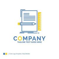 Code. coding. file. programming. script Blue Yellow Business Logo template. Creative Design Template Place for Tagline. vector