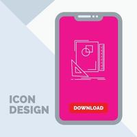 diseño. diseño. página. bosquejo. icono de línea de dibujo en el móvil para la página de descarga vector