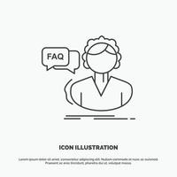 FAQ. Assistance. call. consultation. help Icon. Line vector gray symbol for UI and UX. website or mobile application