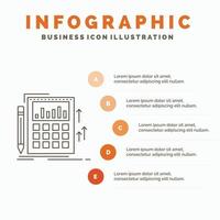 Accounting. audit. banking. calculation. calculator Infographics Template for Website and Presentation. Line Gray icon with Orange infographic style vector illustration