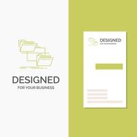 Business Logo for folder. file. management. move. copy. Vertical Green Business .Visiting Card template. Creative background vector illustration