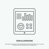 monitoring. health. heart. pulse. Patient Report Icon. Line vector gray symbol for UI and UX. website or mobile application