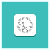 Round Button for worldwide. communication. connection. internet. network Line icon Turquoise Background vector