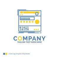 rack. component. module. sound. studio Blue Yellow Business Logo template. Creative Design Template Place for Tagline. vector