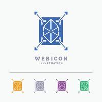 Object. prototyping. rapid. structure. 3d 5 Color Glyph Web Icon Template isolated on white. Vector illustration