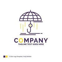 Company Name Logo Design For Finance. financial. insurance. money. protection. Purple and yellow Brand Name Design with place for Tagline. Creative Logo template for Small and Large Business. vector