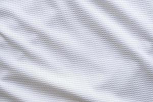 White sports clothing fabric football shirt jersey texture abstract background photo