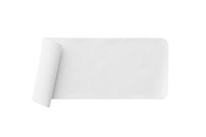 Blank white paper sticker label isolated on white background photo