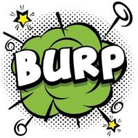 Burp comic plantilla brillante con burbujas de discurso en marcos coloridos vector