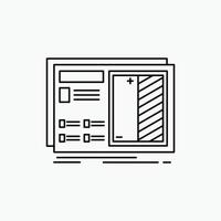 Blueprint. design. drawing. plan. prototype Line Icon. Vector isolated illustration