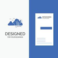 Business Logo for mountain. landscape. hill. nature. tree. Vertical Blue Business .Visiting Card template. vector