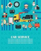 Car service online call flat design with wrecker car and mechanic.lorem ipsum is simply text vector