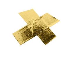 gold foil adhesive tape isolated on white background photo