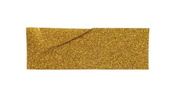 Gold glitter tape strip isolated on white background photo