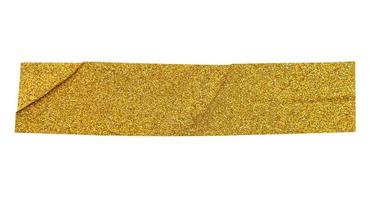 Gold glitter tape strip isolated on white background photo