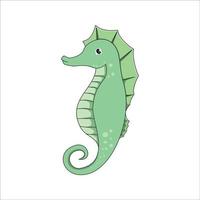 sea horse cartoon design. underwater animal illustration. cute fish icon, sign and symbol. vector