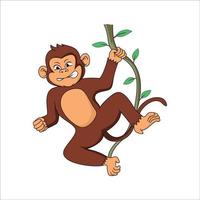 monkey cartoon design illustration. wild animal icon, sign and symbol. vector