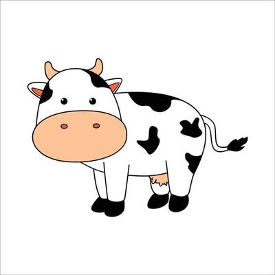 cow cartoon design illustration. farm animal icon sign and symbol. 12950463  Vector Art at Vecteezy